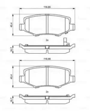 Bosch 0986494706 Brake Pad Set Disc Brake Rear Axle