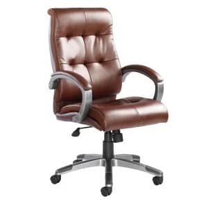 DAMS Catania Leather-Faced Managers Chair - Brown