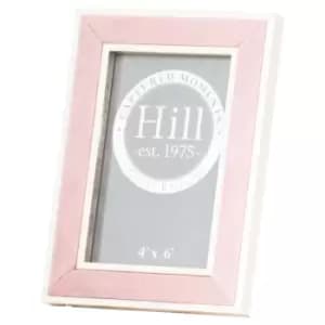 Silver Edged Pink Velvet 4X6 Photo Frame