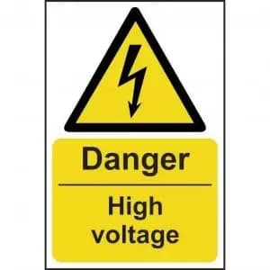 Self-Adhesive Vinyl Danger High Voltage sign 200 x 300mm. Easy to use