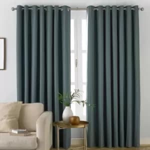 Moon Premium Thermal Blackout Eyelet Curtains Mineral, Mineral / 168 x 137cm