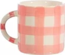 Gingham Mug Pink
