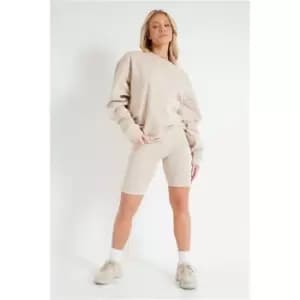 I Saw It First Stone Ultimate Basic Oversized Crew Neck Sweatshirt - Brown