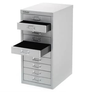 Bisley 10-Drawer Filing Cabinet - Silver