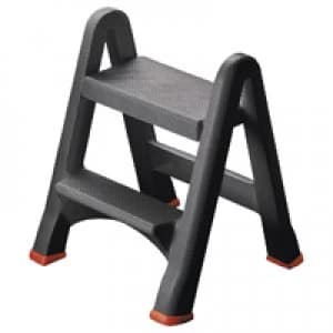 Slingsby Folding Plastic Step Stool Black 333650