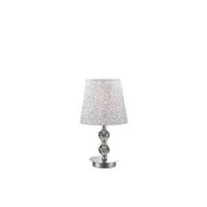 Le Roy 1 Light Small Table Lamp Chrome with Crystal Decoration, E27