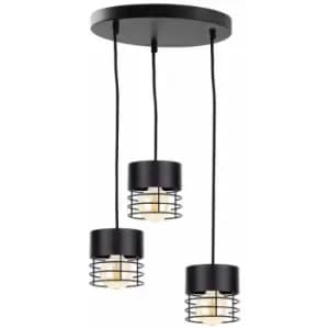 Keter Elle Cluster Pendant Ceiling Light Black, 32cm, 3x E27