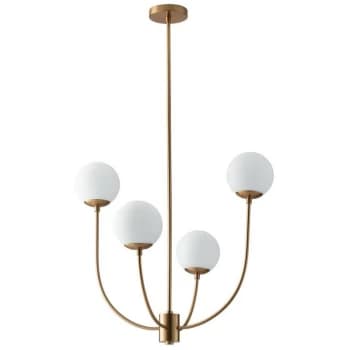 Fan Europe Lighting - Fan Europe Themys - 4 Light Globe Ceiling Pendant, Brass, Opal, E14