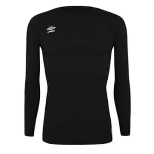 Umbro Long Sleeve Crew Base Layer Top Mens - Black