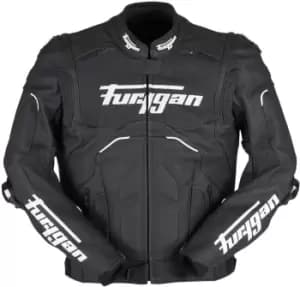 Furygan Raptor Evo 2 Motorcycle Leather Jacket, black-white, Size 2XL, black-white, Size 2XL