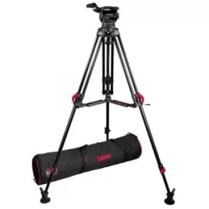 Cartoni Focus 10 Fluid Head with Red Lock Aluminium Tripod and Mid-level Spreader Kit