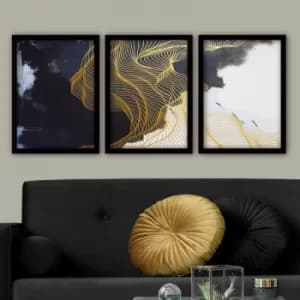 3SC186 Multicolor Decorative Framed Painting (3 Pieces)