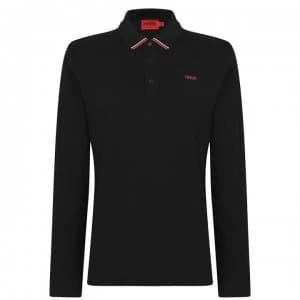 Hugo Boss Long Sleeve Polo Shirt Black Size L Men
