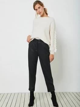 Mint Velvet Coated Tencel Jogger - Black, Size 10, Women
