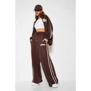 I Saw It First Michigan Graphic Stripe Straight Leg Joggers - Brown