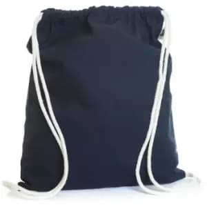 Cotton Drawstring Bag (One Size) (Navy) - Navy - United Bag Store
