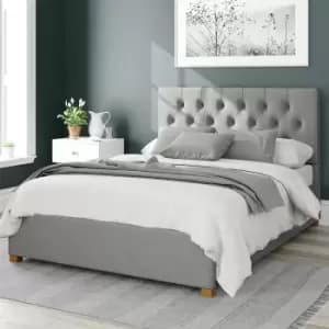 Aspire Olivier Linen Kingsize Ottoman Bedframe - Steel