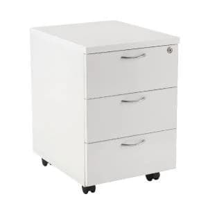 First Mobile Under Desk Pedestal 3 Door White KF74768