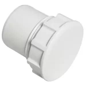 Floplast White Solvent Weld Waste Pipe Access Plug, (Dia)32mm