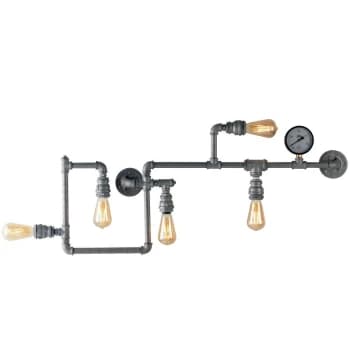 Fan Europe Amarcord - Pipe Effect Mutli Arm Flush Ceiling Lamp, Zinc, E27