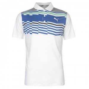 Puma Road Map Polo Shirt Mens - White/Green
