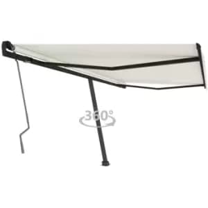 Freestanding Manual Retractable Awning 400x350cm Cream Vidaxl Cream