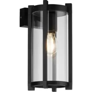 E27 Cylinder Outdoor Wall Light Black 230V IP54 15W