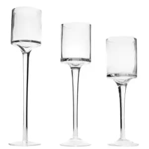 Tea Light Candle Holders - Set of 3 M&W - Clear