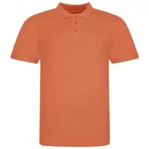 Awdis Mens Piqu Cotton Short-Sleeved Polo Shirt (3XL) (Mango Orange)