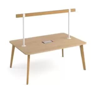 Saxon worktable 1800mm x 1200mm with high level tool rail and Eclipse power module - kendal oak