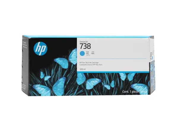 HP 738 300-ml Cyan DesignJet Ink Cartridge
