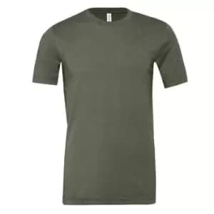 Bella + Canvas Adults Unisex Heather CVC T-Shirt (L) (Military Green)