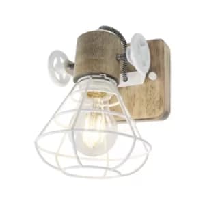 Guersey Single Spotlight White Matt, Wood Clear