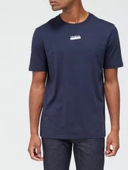 Hugo Boss Durned Tape Logo T-Shirt Navy Size L Men
