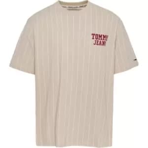 Tommy Jeans Tjm Ovz Pinstripe Tee - Beige
