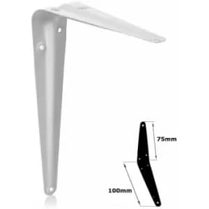 Shelf Brackets White London Pattern Metal For Shelving Constructions - Size 75x100mm - Pack of 5