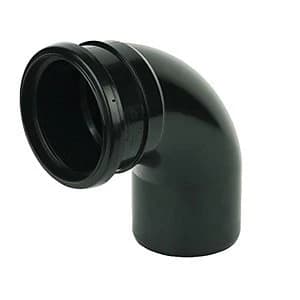FloPlast SP161B Soil Pipe 92.5 Deg Bend Socket/Spigot - Black 110mm