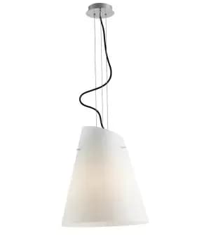 ERMES 3 Light Dome Pendant Ceiling Light White Black 35x40cm