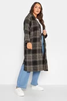 Check Long Duster Coat