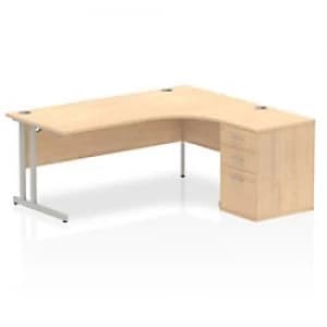 Impulse 1800 Right Hand Cantilever Workstation 600 Pedestal Bundle Maple
