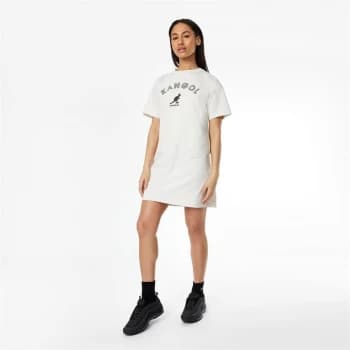 Kangol T Shirt Dress Ladies - Oatmeal