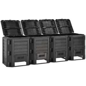 Garden Composter Black 1600 L vidaXL - Black