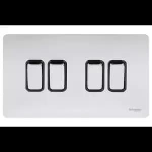 Schneider USFP 16AX 4G 2W Switched Black Insert Polished Chrome - GU1442BPC