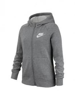 Nike Nsw Girls Full Zip Hoodie - Grey/White