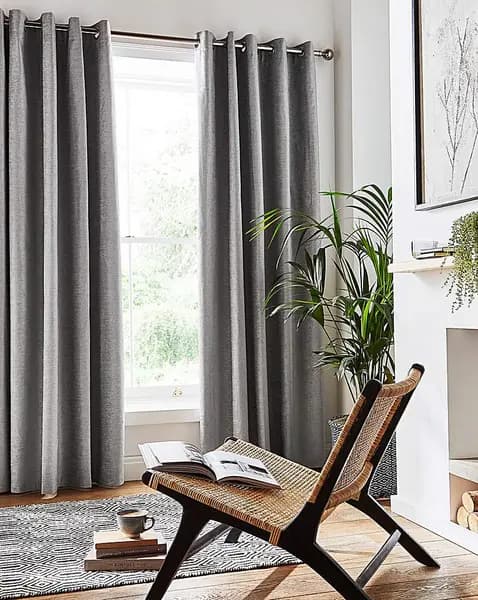 JD Williams Savoy Blackout Eyelet Curtain Grey 117 x 183cm OH14320