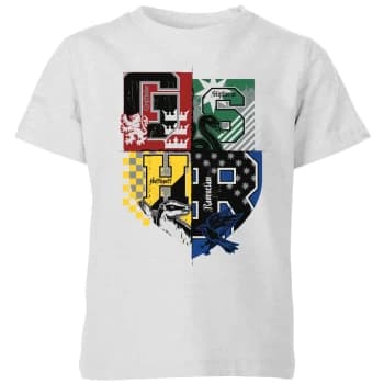 Harry Potter Varsity House Logo Kids T-Shirt - Grey - 11-12 Years