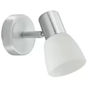 Spot Spot Metal,diffuseur Verre Nickel 1 ampoule cm