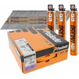 Paslode - 141210 2.8 x 63mm Galv-Plus Ring Shank Nail Fuel Pack for IM350+ (3300 Pack + 3 Fuel Cells)