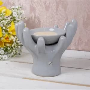 Ceramic Wax/oil Warmer Grey Hands Design by Lesser & Pavey