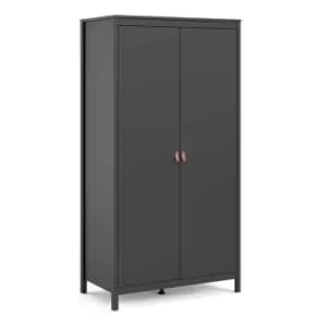 Barcelona Wardrobe With 2 Doors, Black Matt
